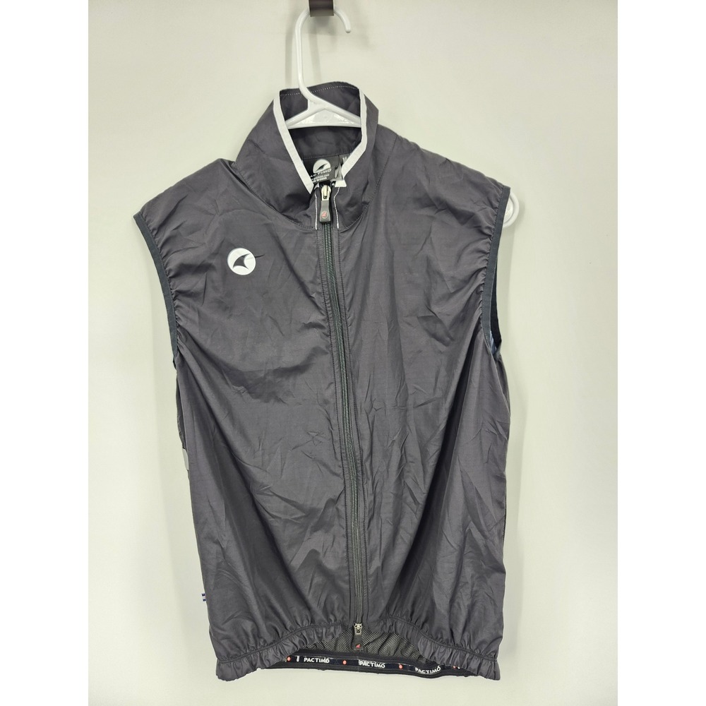 Pactimo Cycling Vest Mens Size M Black Reflective Mesh Back Wind Gilet